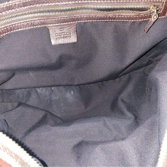 GUCCI Horsebit Canvas Leather Hobo Bag 💼 Brown/Black - Picture 16 of 16
